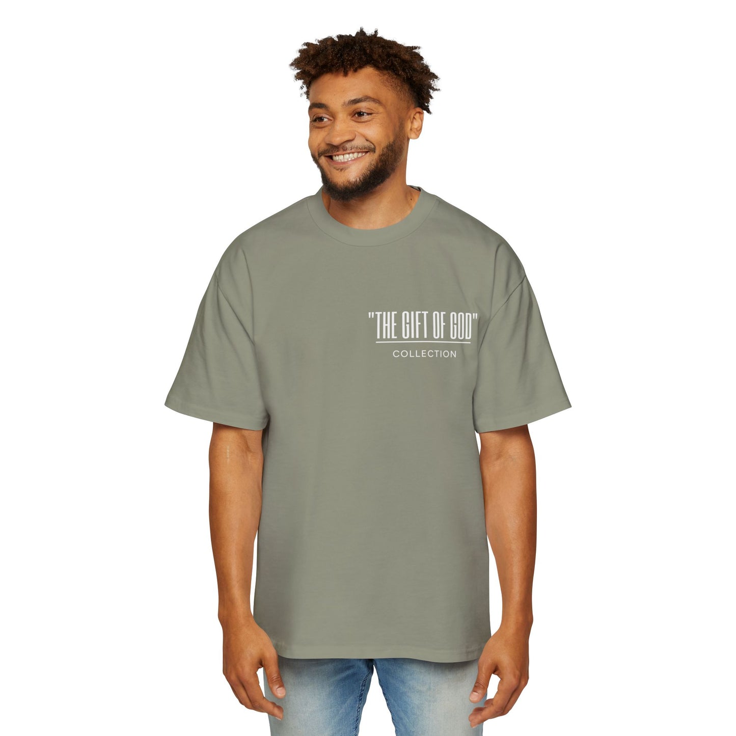 "GIFT OF GOD" Collection Grey Oversized T-Shirt