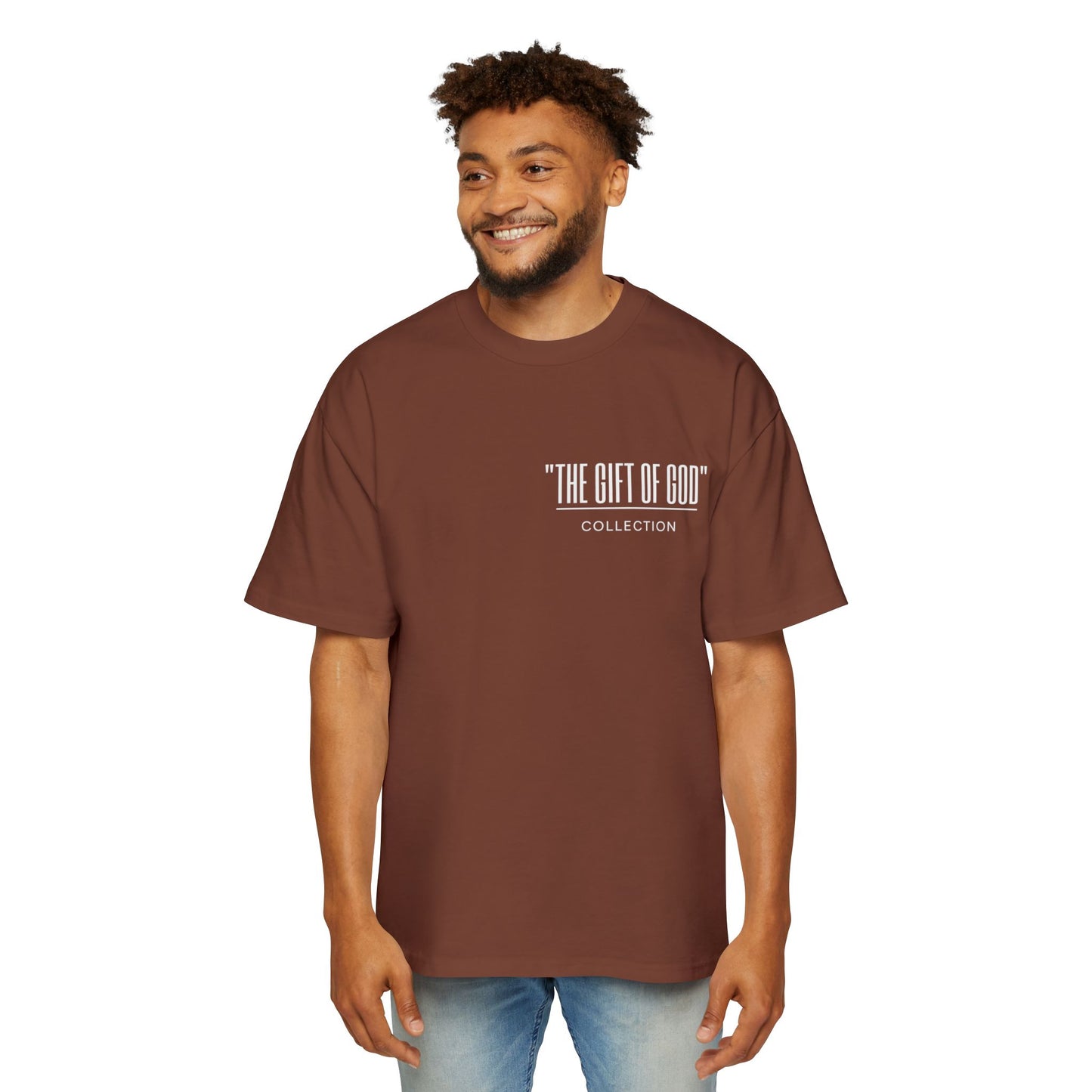 "GIFT OF GOD" Collection Brown Oversized T-shirt