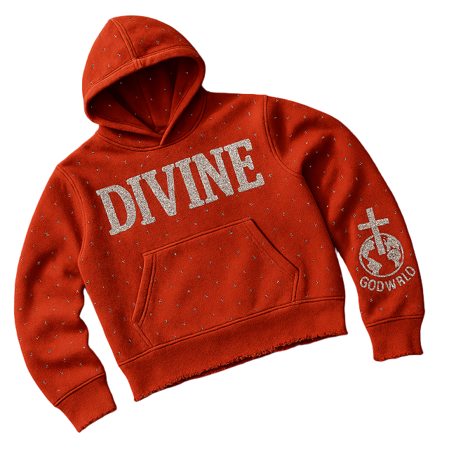 TSD "DIVINE" Rose Red Oversized Cropped Hoodie